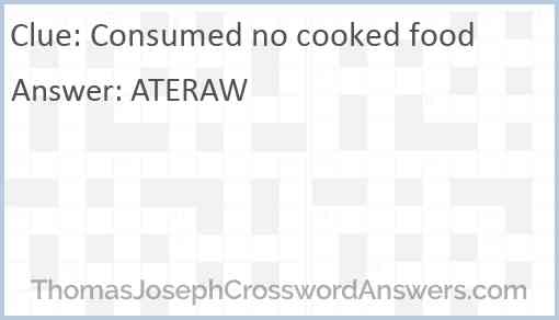 Consumed no cooked food Answer