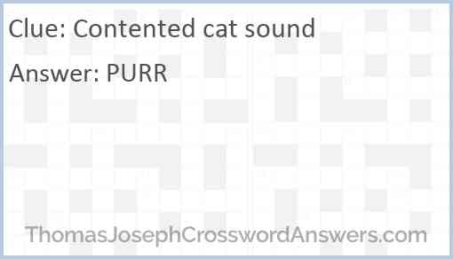 Contented cat sound Answer