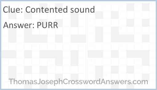 Contented sound Answer