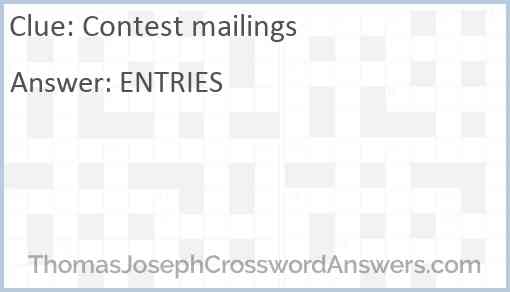 Contest mailings Answer