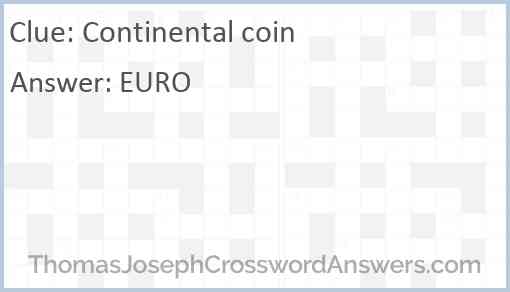 Continental coin Answer