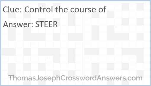 Control the course of Answer