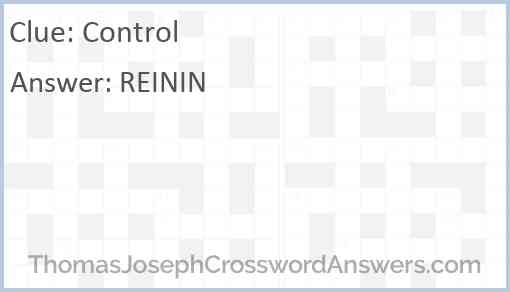 Control crossword clue ThomasJosephCrosswordAnswers com