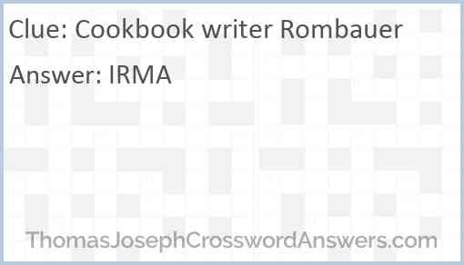 Cookbook writer Rombauer Answer