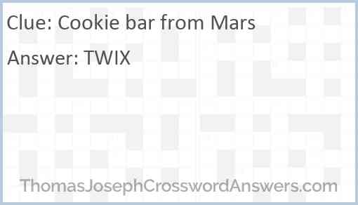 Cookie bar from Mars Answer