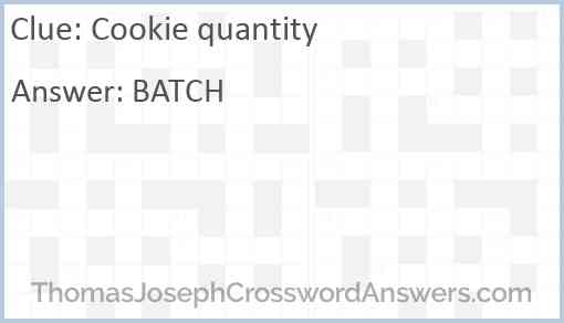 Cookie quantity Answer