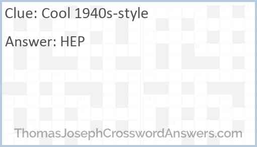 Cool 1940s-style Answer