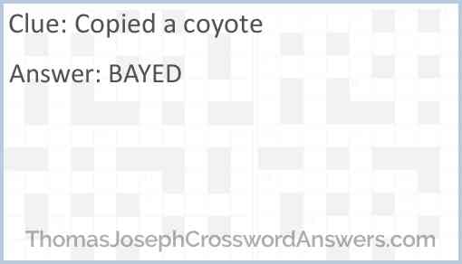 Copied a coyote Answer