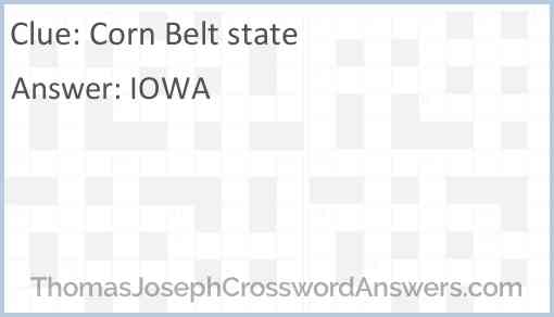 Corn Belt state Answer