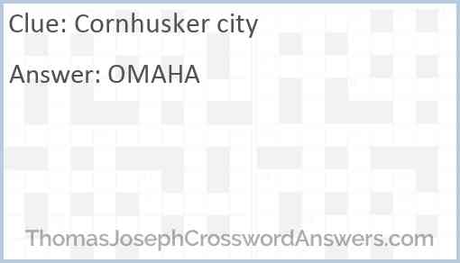Cornhusker city Answer