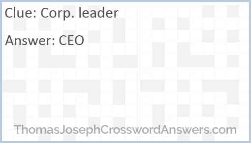 Corp. leader Answer