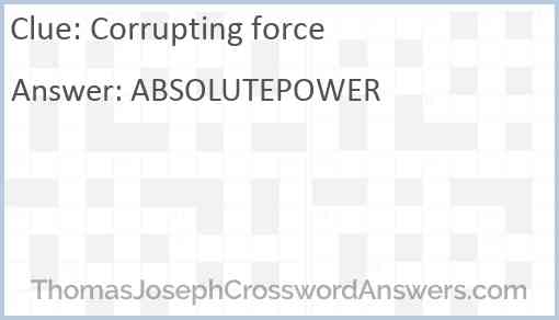 Corrupting force Answer