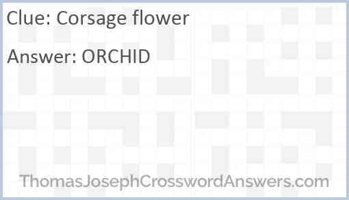 Corsage flower Answer