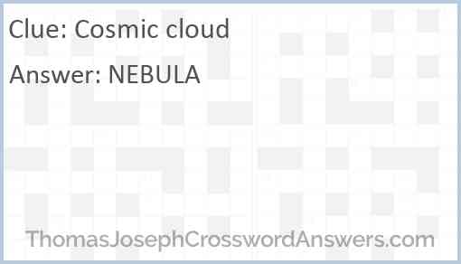 Cosmic cloud Answer