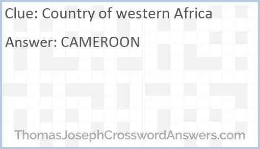 Country of western Africa Answer