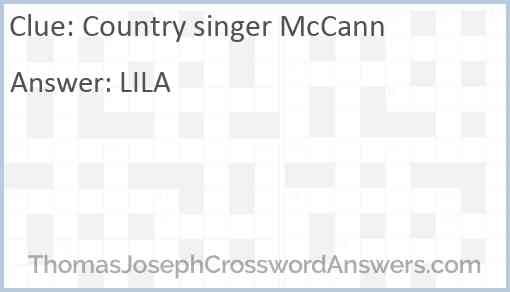 Country singer McCann Answer