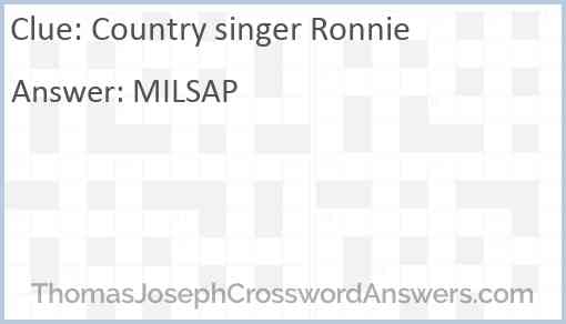 Country singer Ronnie Answer