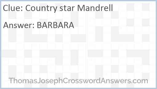 Country star Mandrell Answer
