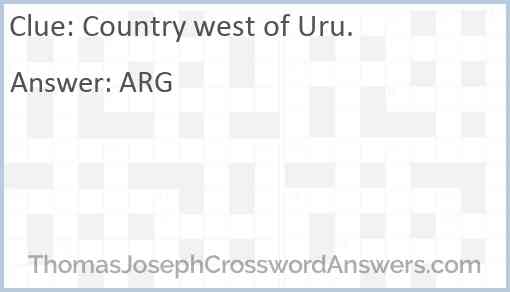 Country west of Uru. Answer