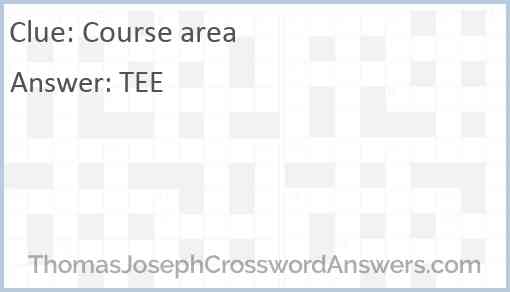 Course area Answer