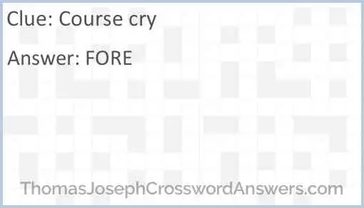 Course cry Answer