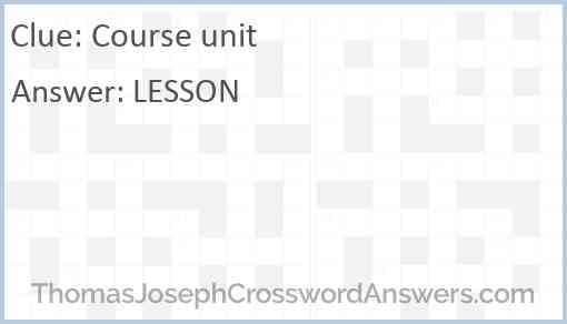 Course unit Answer