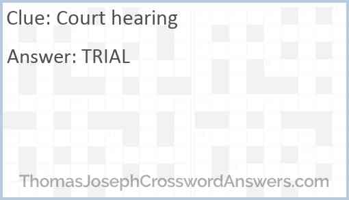 Court hearing Answer