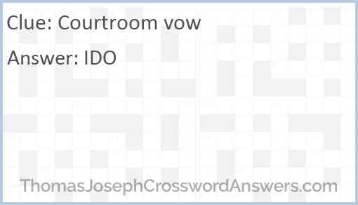 Courtroom vow Answer