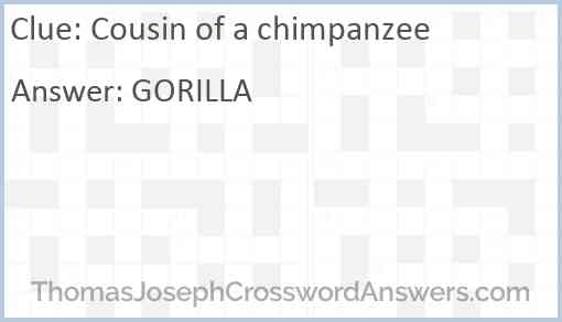 Cousin of a chimpanzee Answer