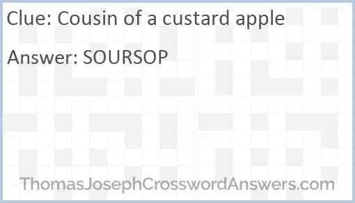 Cousin of a custard apple Answer