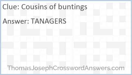 Cousins of buntings Answer
