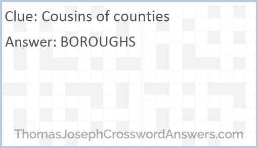 Cousins of counties Answer