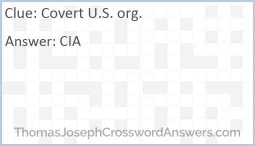 Covert U.S. org. Answer