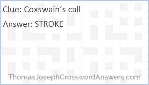 Coxswain’s call Answer