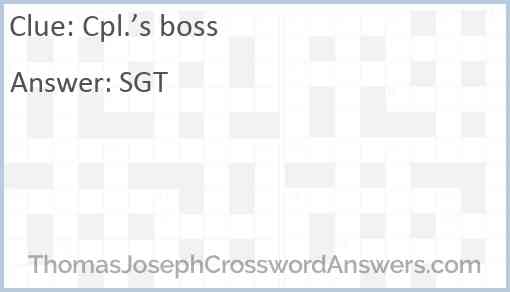 Cpl.’s boss Answer