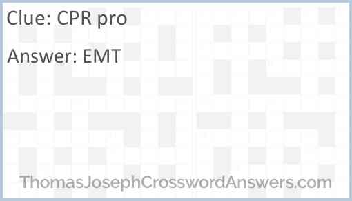 CPR pro crossword clue ThomasJosephCrosswordAnswers com