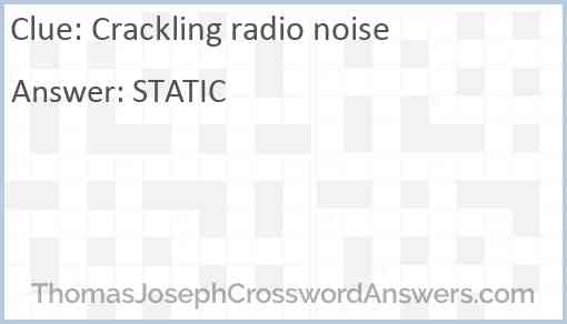 Crackling radio noise Answer