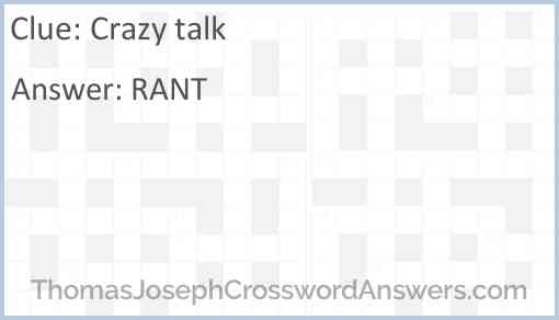 Crazy talk Answer