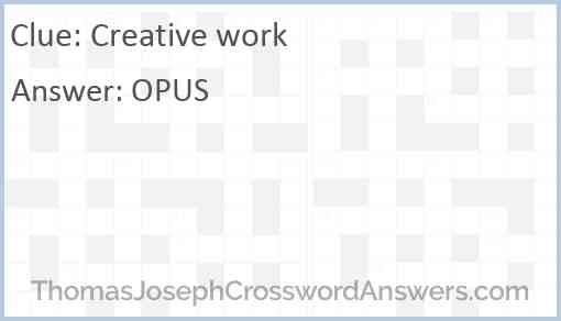 Creative work Answer