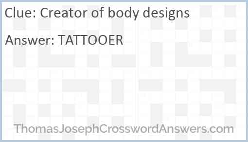 Creator of body designs Answer