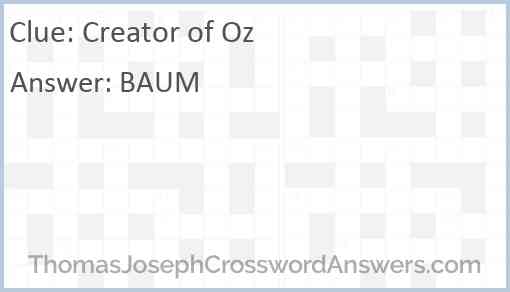 Creator of Oz Answer