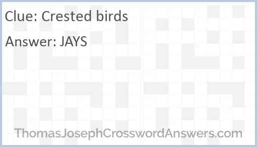 Crested birds Answer