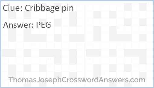 Cribbage pin Answer