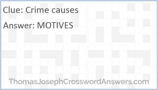 Crime causes Answer