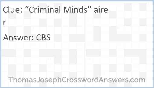 “Criminal Minds” airer Answer