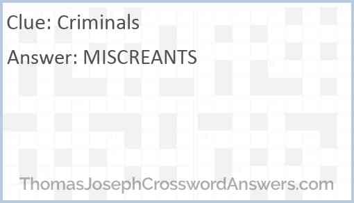 Criminals Answer