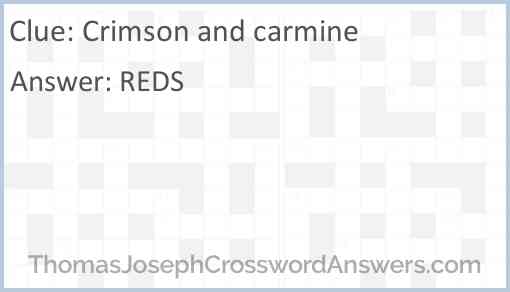 Crimson and carmine Answer