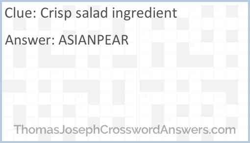 Crisp salad ingredient Answer