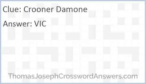 Crooner Damone Answer