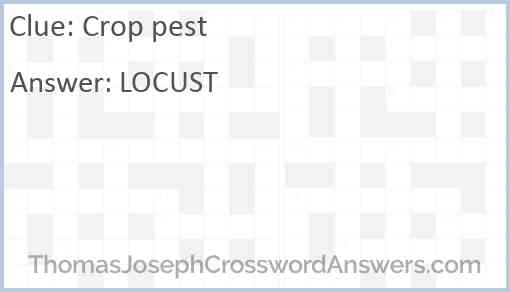 Crop pest Answer